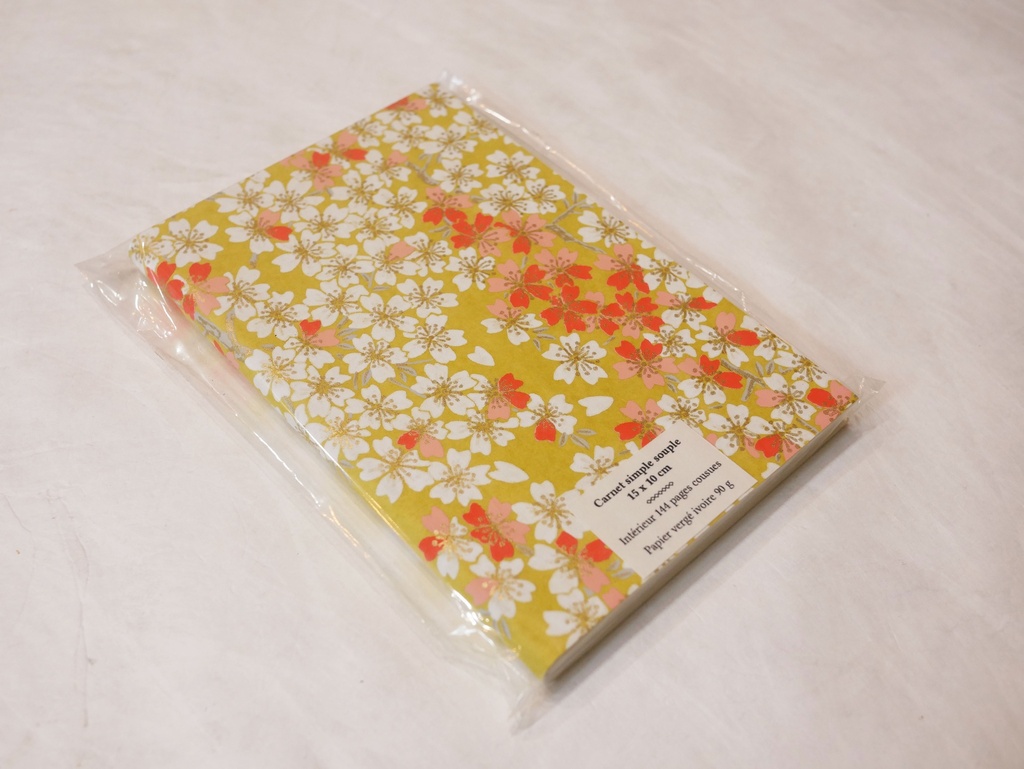 Papier japonais fleurs jaunes