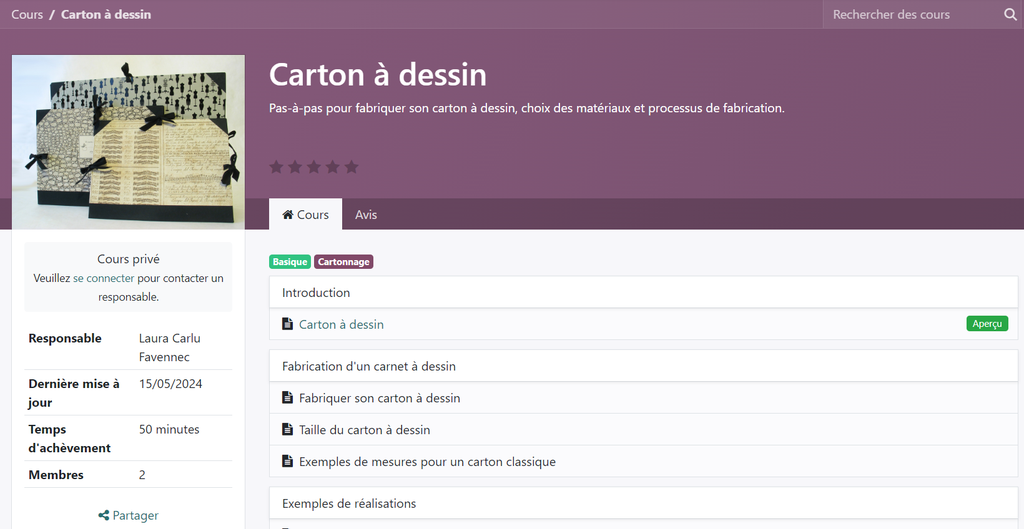 Cours en ligne "Carton à dessin"