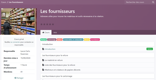 [cours.les-fournisseurs] Cours en ligne "Les fournisseurs"