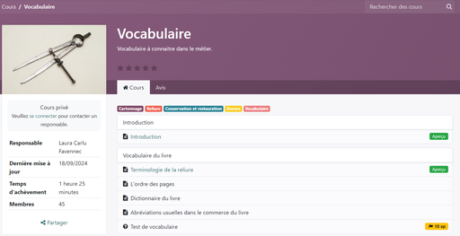 [cours.vocabulaire] Cours en ligne "Vocabulaire"