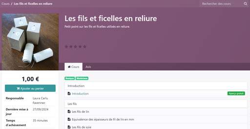 [cours.les-fils-et-ficelles-en-reliure] Cours en ligne "Les fils et ficelles en reliure"
